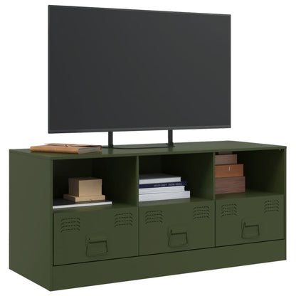 TV-Schrank Olivgrün 99x39x44 cm Stahl