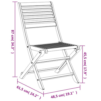 Gartenstühle 4 Stk. Klappbar 48,5x61,5x87 cm Massivholz Akazie