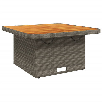 Gartentisch Grau 80x80x71 cm Poly Rattan und Akazienholz