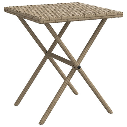 Sonnenliegen 2 Stk. mit Tisch Beige Poly Rattan