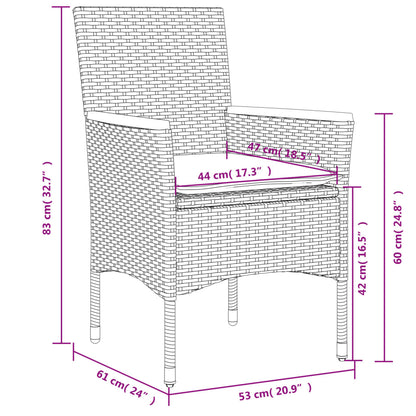 Gartenstühle mit Kissen 2 Stk. Beige Poly Rattan