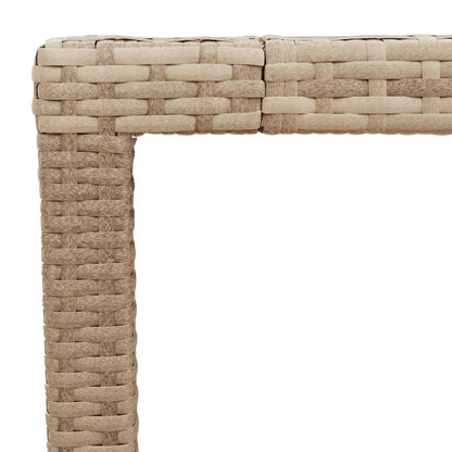 Gartentisch Beige 190x90x75 cm Poly Rattan Akazienholz