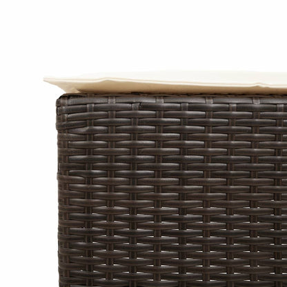 Garten-Barhocker mit Kissen 2 Stk. Braun Poly Rattan