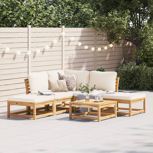 6-tlg. Garten-Lounge-Set mit Kissen Massivholz Akazie