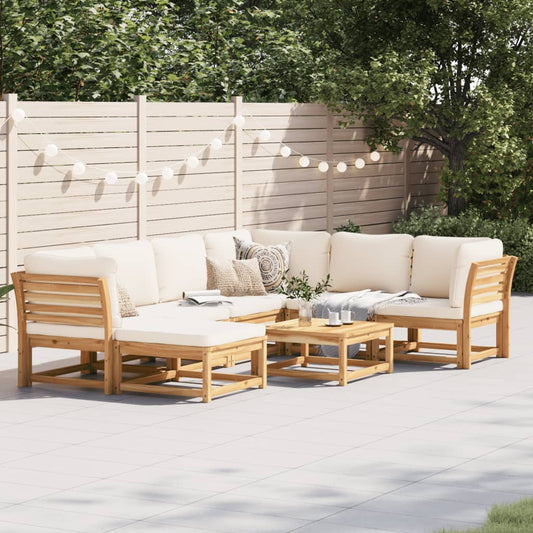 8-tlg. Garten-Lounge-Set mit Kissen Massivholz Akazie