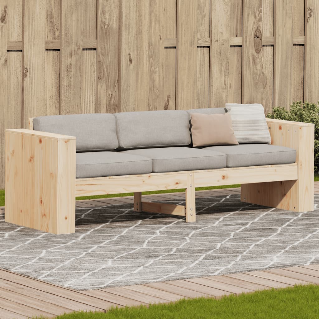 Gartensofa 3-Sitzer 189x60x62 cm Massivholz Kiefer