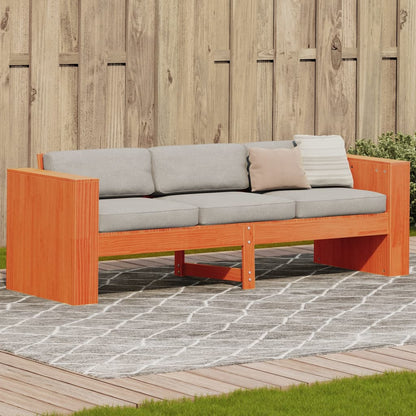 Gartensofa 3-Sitzer Wachsbraun 189x60x62 cm Massivholz Kiefer