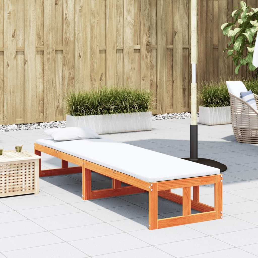 2-in-1 Gartensofa Verlängerbar Wachsbraun Massivholz Kiefer