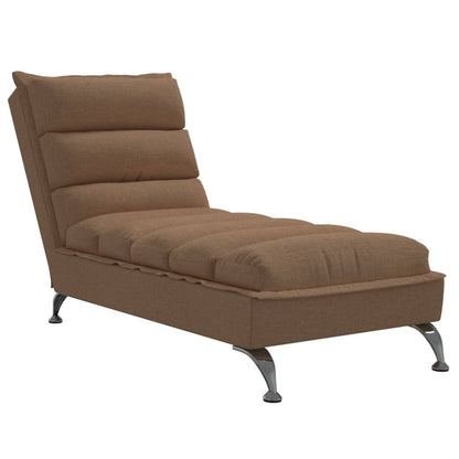 Chaiselongue mit Kissen Braun Stoff