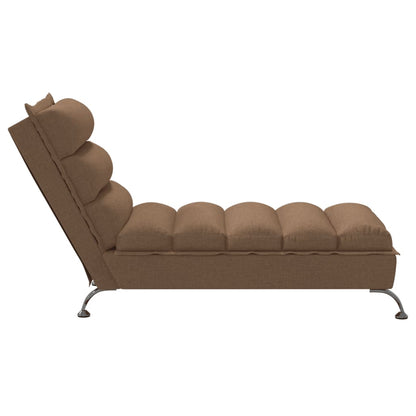 Chaiselongue mit Kissen Braun Stoff