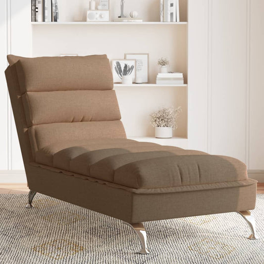 Chaiselongue mit Kissen Braun Stoff