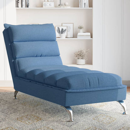 Chaiselongue mit Kissen Blau Stoff