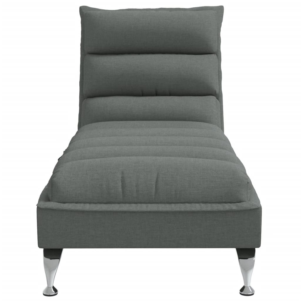 Massage-Chaiselongue mit Kissen Dunkelgrau Stoff