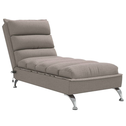 Massage-Chaiselongue mit Kissen Taupe Stoff