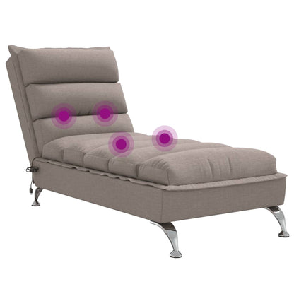 Massage-Chaiselongue mit Kissen Taupe Stoff