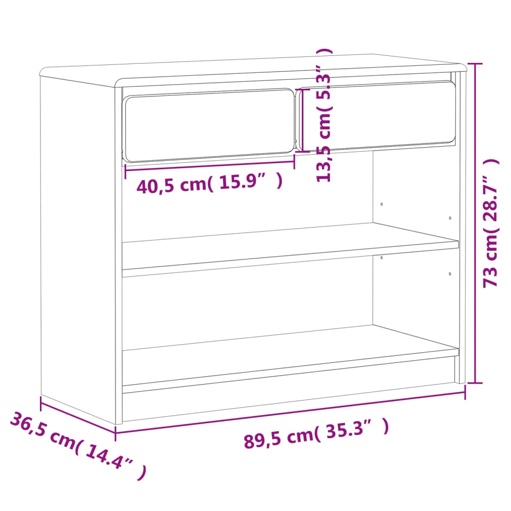 Konsolentisch SAUDA Eiche-Optik 89,5x36,5x73 cm Kiefernholz