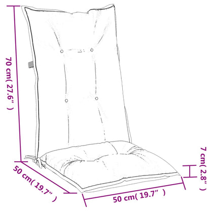 Hochlehner-Auflagen 6 Stk. Melange Dunkelgrau 120x50x7 cm Stoff