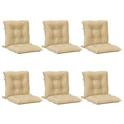 Niedriglehner-Auflagen 6 Stk. Melange Beige 100x50x7 cm Stoff