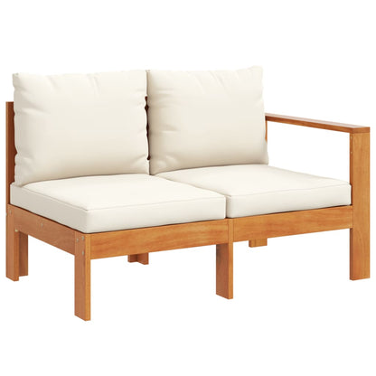 Gartensofa mit 1 Armlehne 2-Sitzer Massivholz Akazie