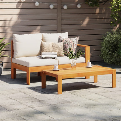 Gartensofa mit 1 Armlehne 2-Sitzer Massivholz Akazie