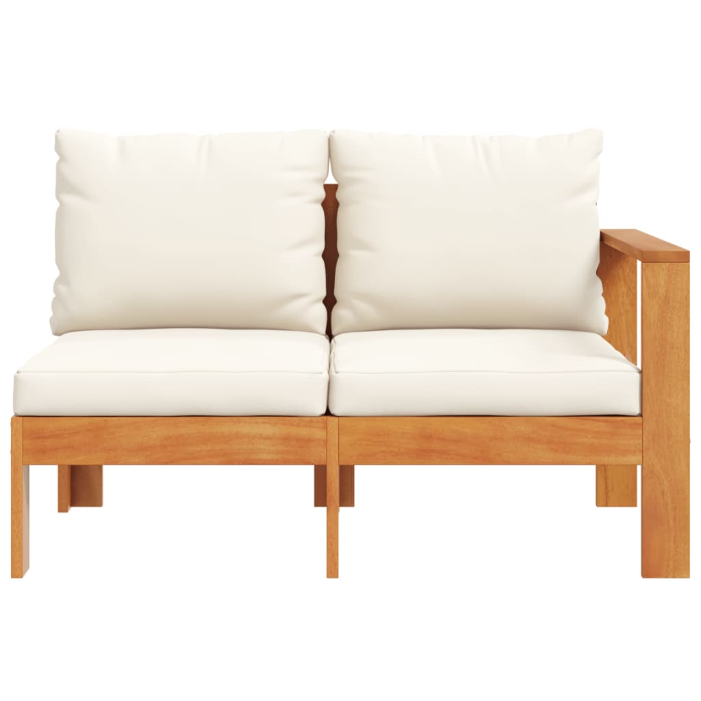 Gartensofa mit 1 Armlehne 2-Sitzer Massivholz Akazie