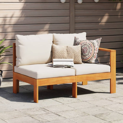 Gartensofa mit 1 Armlehne 2-Sitzer Massivholz Akazie