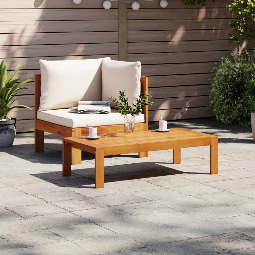 2-tlg. Garten-Sofa-Set mit Kissen Massivholz Akazie