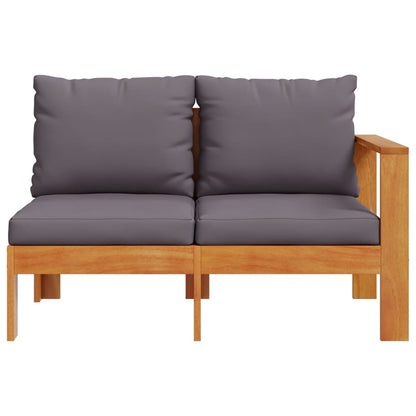 Gartensofa mit 1 Armlehne 2-Sitzer Massivholz Akazie