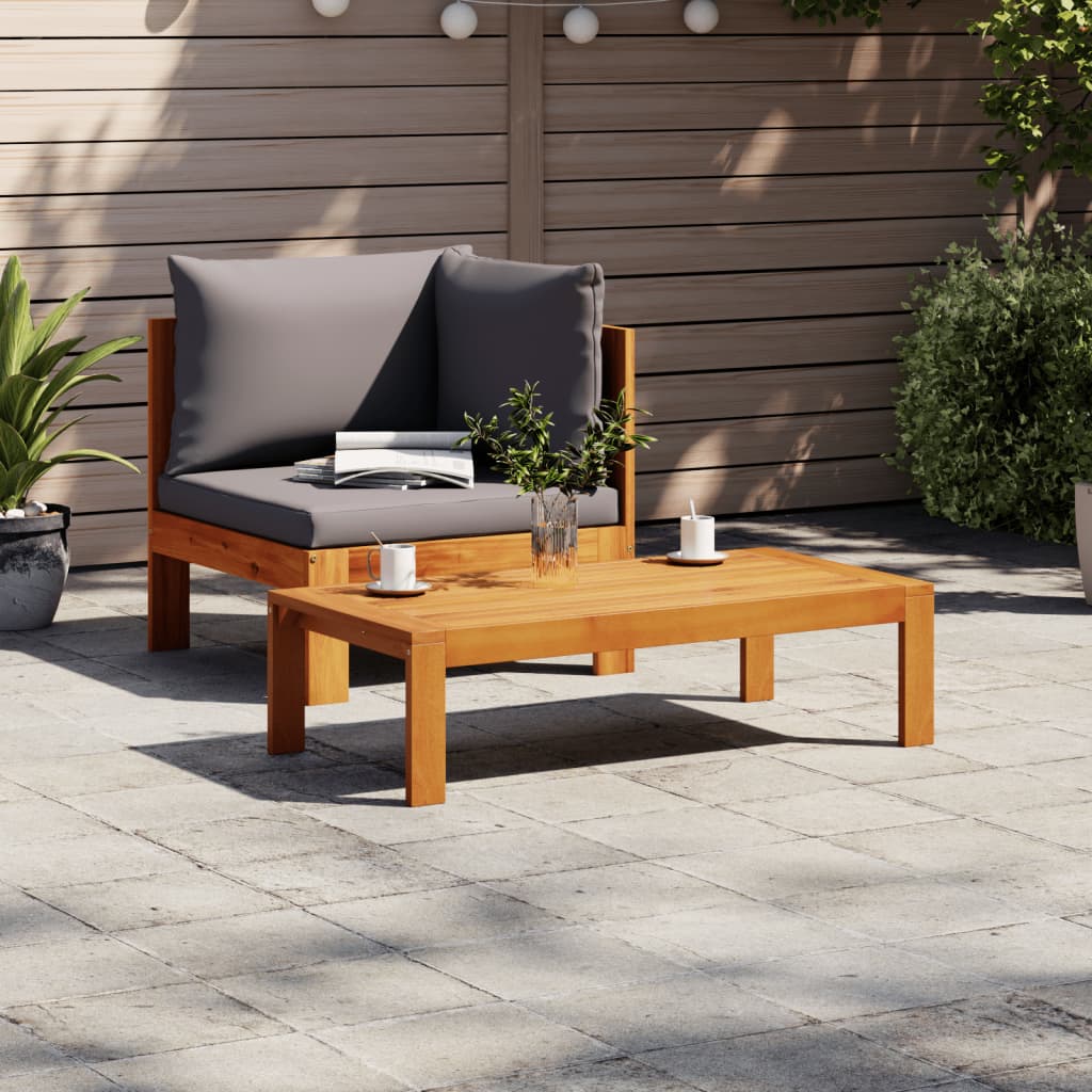 2-tlg. Garten-Sofa-Set mit Kissen Massivholz Akazie