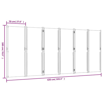 6-tlg. Paravent Taupe 420x180 cm