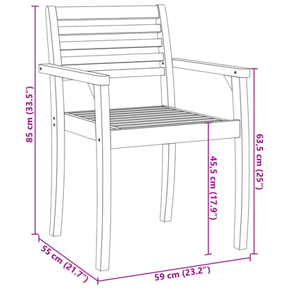 Gartenstühle 2 Stk. 59x55x85 cm Massivholz Akazie