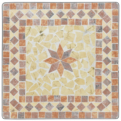 Mosaik-Bistrotisch Terrakottarot 60x60x74 cm Keramik