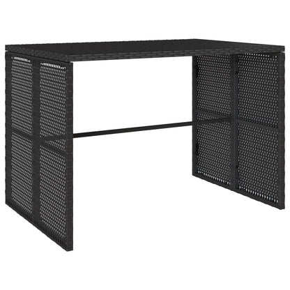 3-tlg. Garten-Essgruppe mit Kissen Schwarz Poly Rattan