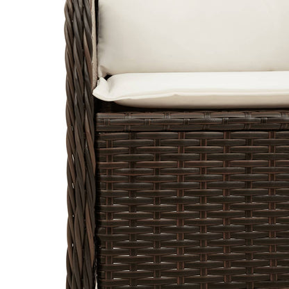 Garten-Ecksofa mit Kissen Braun Poly Rattan