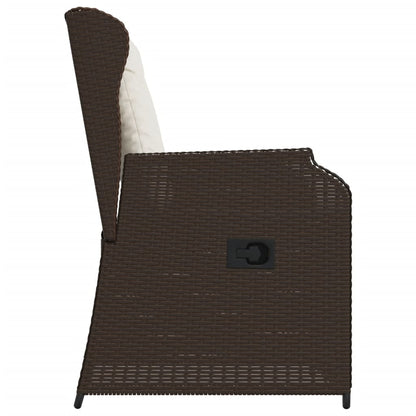 Gartensessel mit Kissen 2 Stk. Verstellbar Braun Poly Rattan