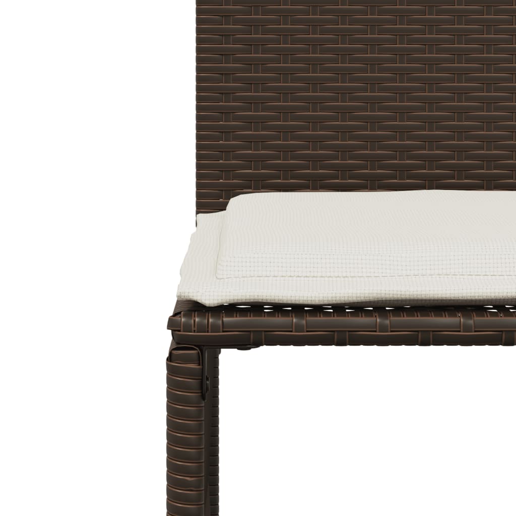 7-tlg. Garten-Essgruppe mit Kissen Braun Poly Rattan