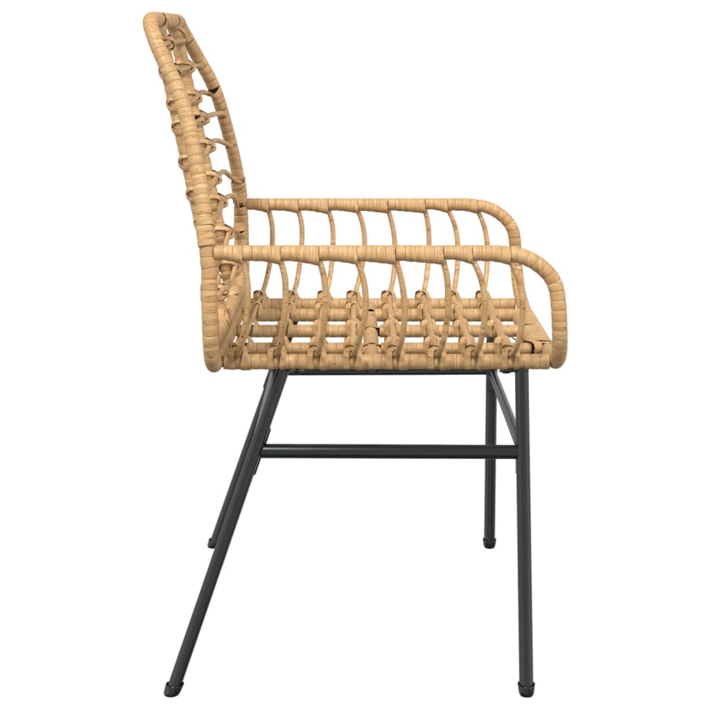 Gartenstühle 2 Stk. Braun Poly Rattan