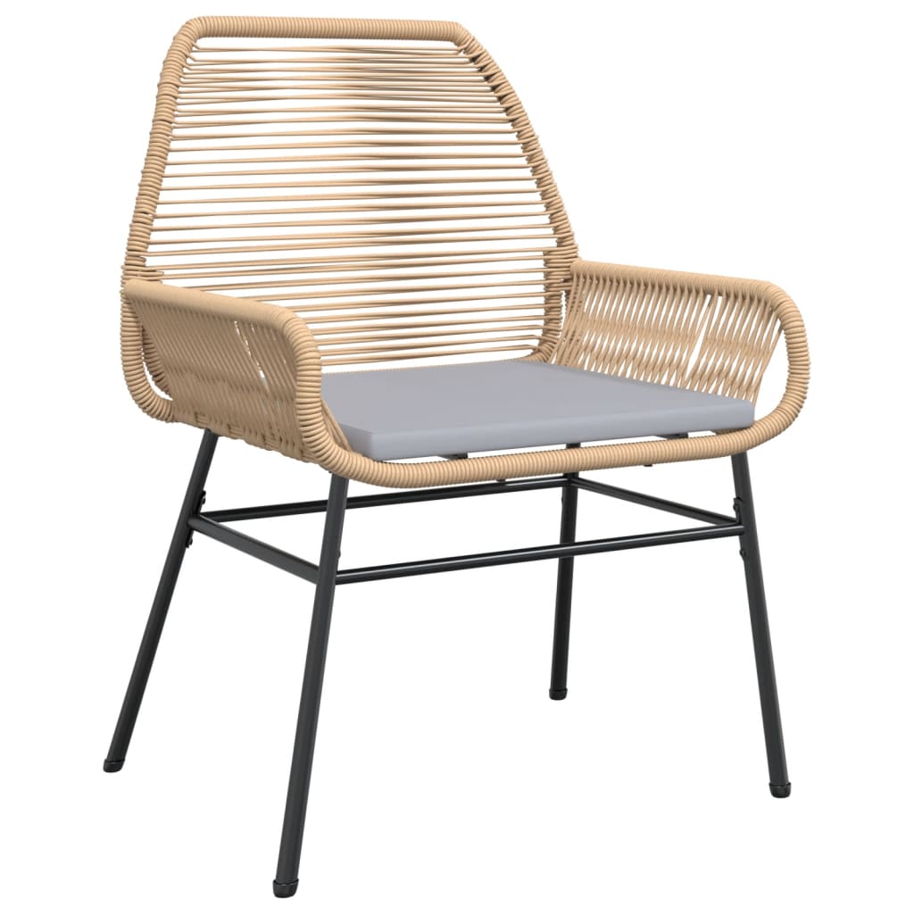 Gartenstühle 2 Stk. mit Kissen Braun Poly Rattan