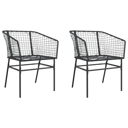 Gartenstühle 2 Stk. Schwarz Poly Rattan