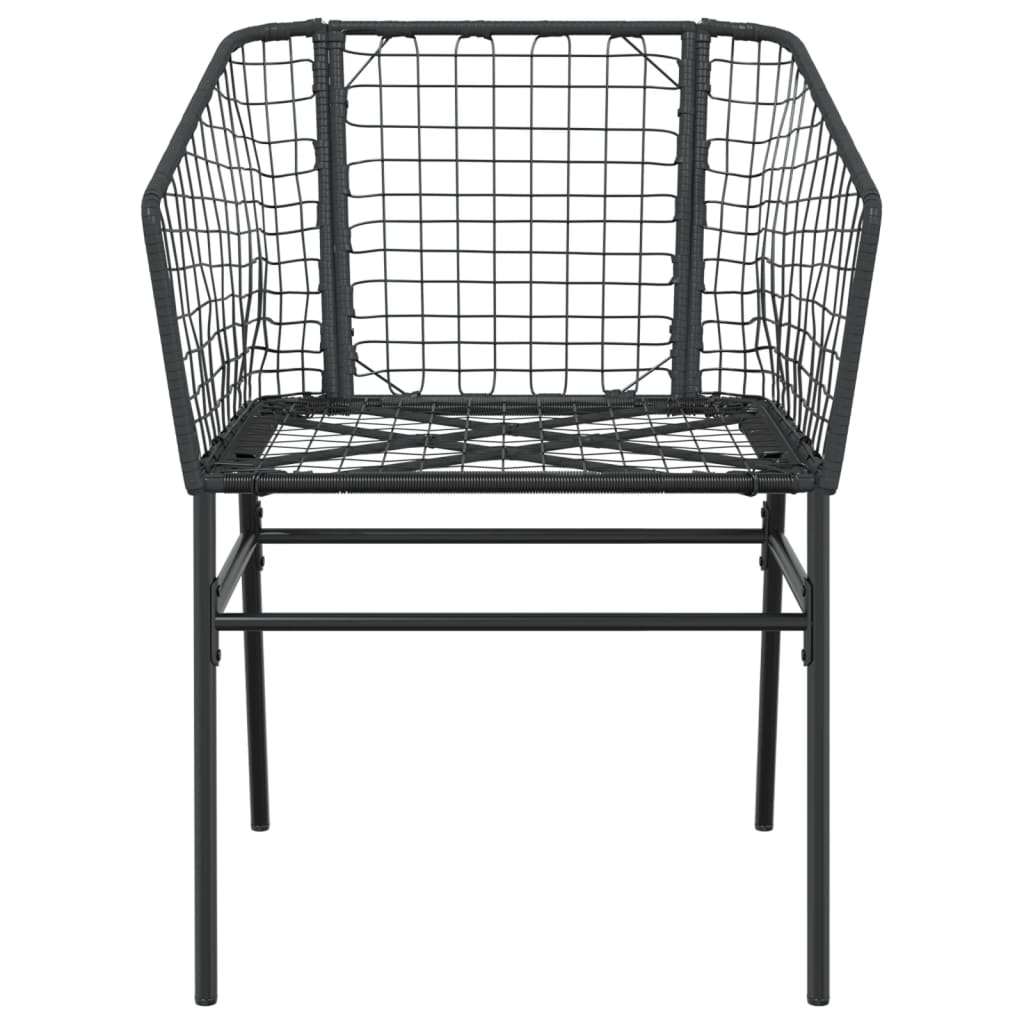 Gartenstühle 2 Stk. Schwarz Poly Rattan