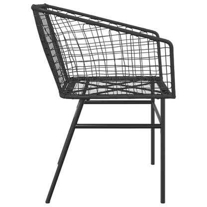 Gartenstühle 2 Stk. Schwarz Poly Rattan