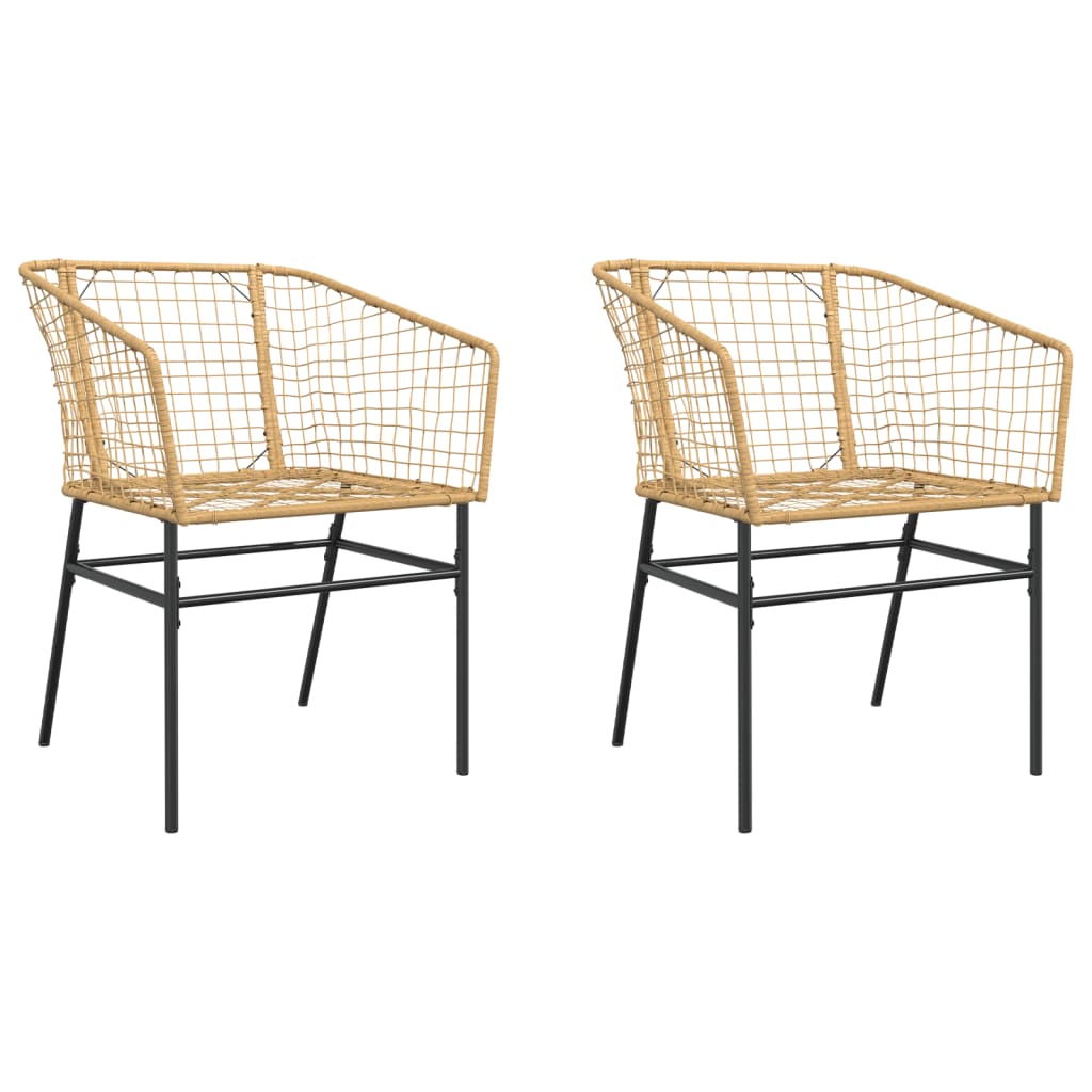 Gartenstühle 2 Stk. Braun Poly Rattan