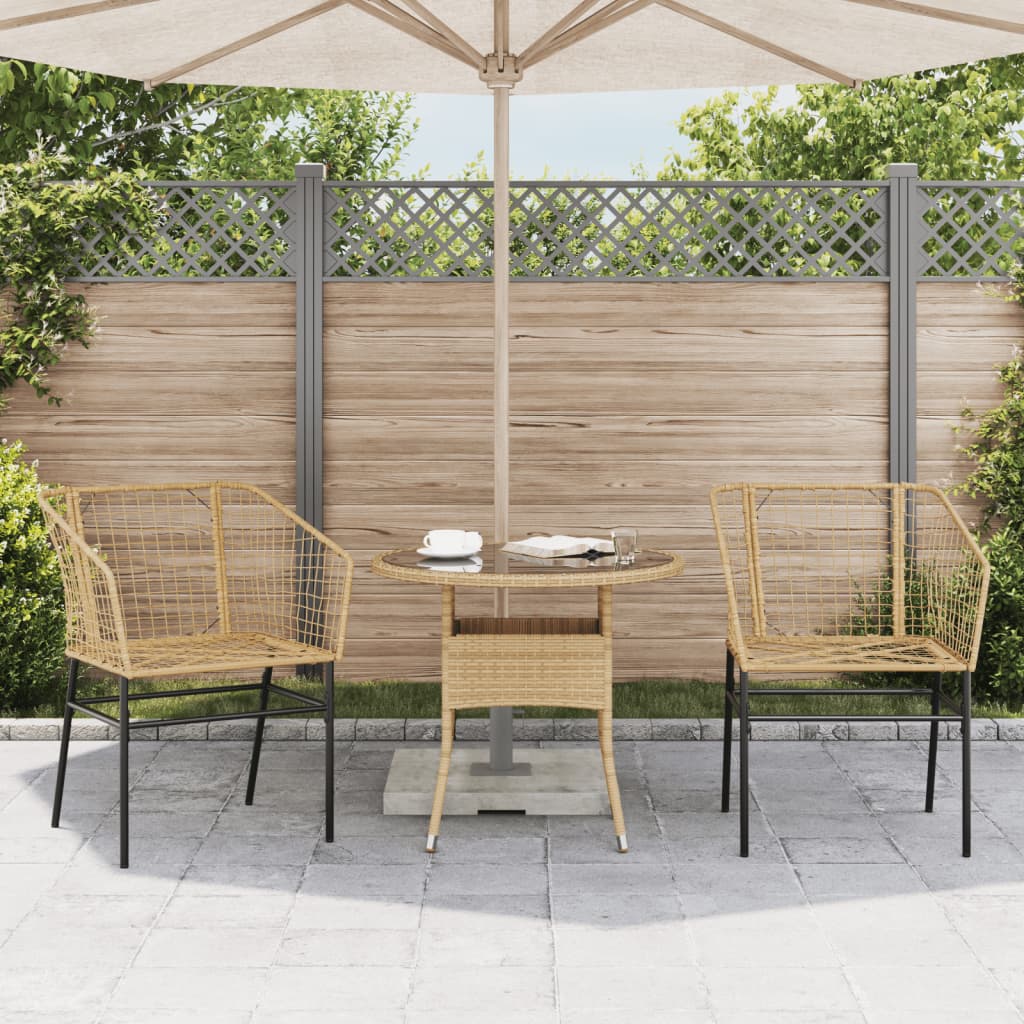 Gartenstühle 2 Stk. Braun Poly Rattan