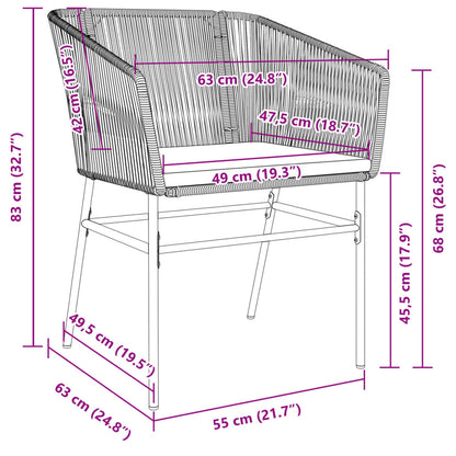 Gartenstühle 2 Stk. mit Kissen Braun Poly Rattan