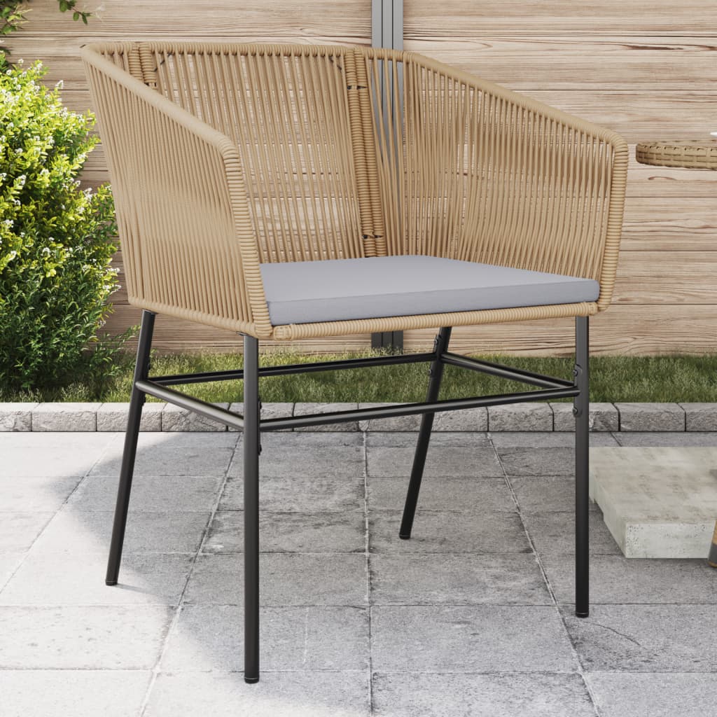 Gartenstühle 2 Stk. mit Kissen Braun Poly Rattan