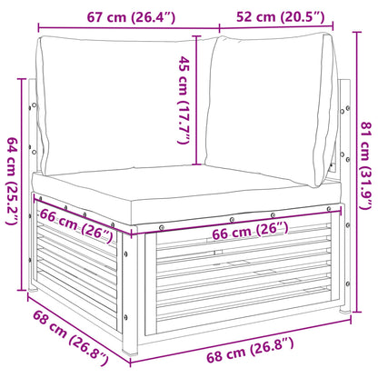 Garten-Ecksofa mit Kissen Massivholz Akazie