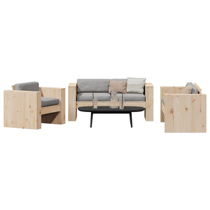 2-tlg. Garten-Lounge-Set Massivholz Kiefer