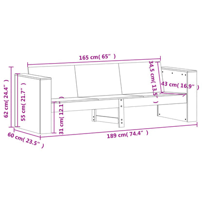 2-tlg. Garten-Lounge-Set Massivholz Douglasie