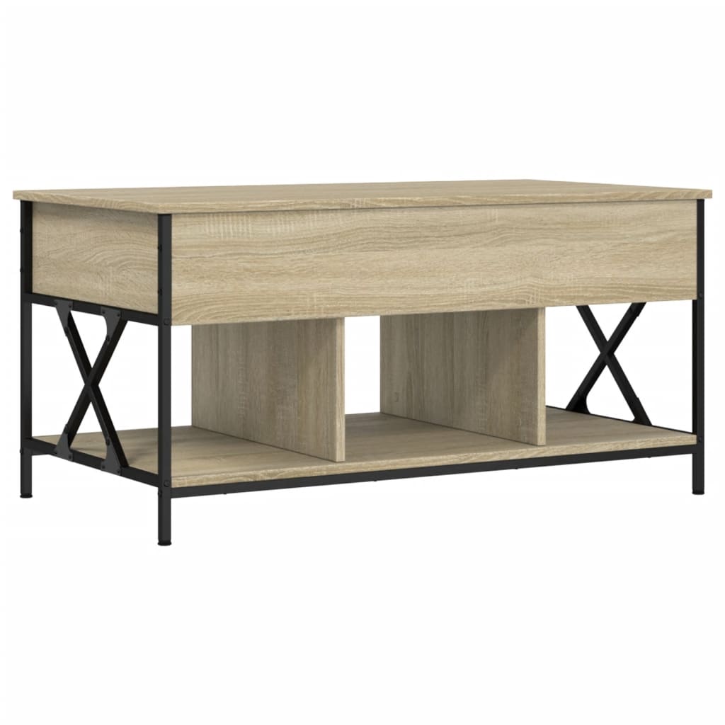 Couchtisch Sonoma-Eiche 100x55x50 cm Holzwerkstoff und Metall