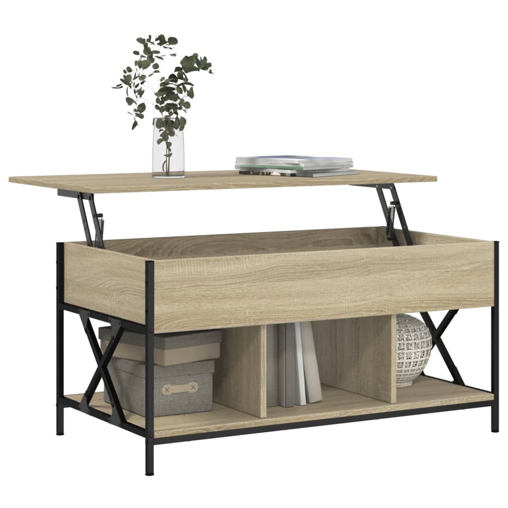 Couchtisch Sonoma-Eiche 100x55x50 cm Holzwerkstoff und Metall